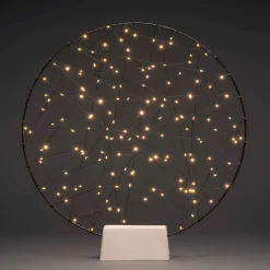 Julepynt ^ Konstsmide Christmas Ring indendørs LED-dekorationslampe, metalsilhuet