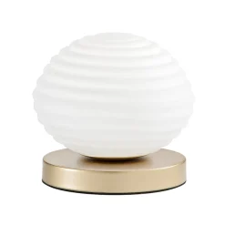 Eco-Light Bordlamper > Ripple bordlampe, guldfarvet/opal, Ø 18 cm