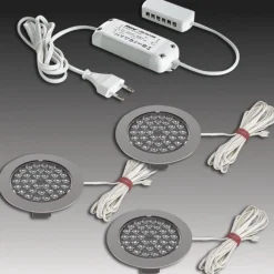 Hera Underskabsbelysning|Indbygningsspots > R 68-LED indbygningsspot i rustfrit stål, sæt med 5 stk