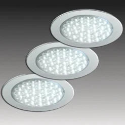 Hera Underskabsbelysning|Indbygningsspots > R 68-LED indbygningsspot i rustfrit stål, 3-sæt