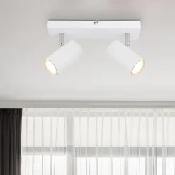 Globo Spotlights > Robby loftspot, hvid, længde 26 cm, 2-lys, metal