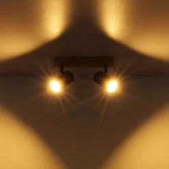 Globo Loftlamper|Spotlights > Robby loftspot, sort, længde 26 cm, 2-lys, metal