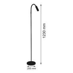 Gulvlamper|Gulvlamper ^ Busch Rocco LED-gulvlampe, mat nikkel, rød flexarm