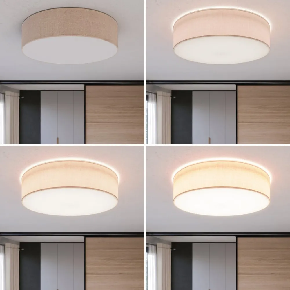 Loftlamper|Loftlamper ^ TK Lighting Rondo loftslampe, beige, Ø 60 cm