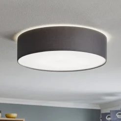 Loftlamper|Loftlamper ^ TK Lighting Rondo loftslampe, grå, Ø 50 cm