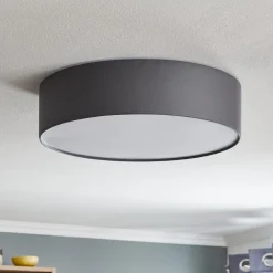 Loftlamper|Loftlamper ^ TK Lighting Rondo loftslampe, grå, Ø 50 cm