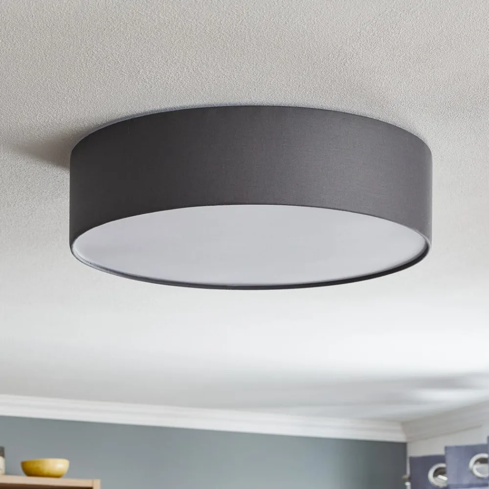 Loftlamper|Loftlamper ^ TK Lighting Rondo loftslampe, grå, Ø 50 cm