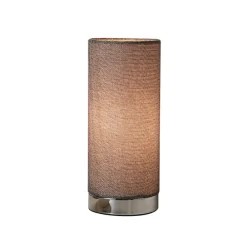 Lindby Gang|Bordlamper > Ronja grå bordlampe med kromfod