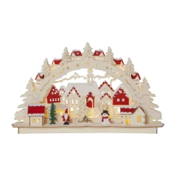 Dekorationsbelysning|Julepynt ^ STAR TRADING Rosenheim-landskab LED-adventsstage, batteri