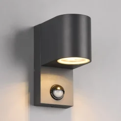 Trio Lighting Væglampe Med Sensor|Væglamper > Roya udendørs væglampe, 1 lk, sensor rund antracit
