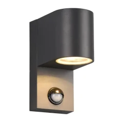 Trio Lighting Væglampe Med Sensor|Væglamper > Roya udendørs væglampe, 1 lk, sensor rund antracit