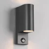 Væglampe Med Sensor|Væglamper ^ Trio Lighting Roya udendørs væglampe, 2 lk, sensor rund antracit