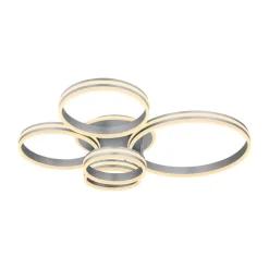 Loftlamper|Loftlamper ^ Globo Rubio LED-loftlampe, længde 114 cm, grå, CCT, 5 lyskilder
