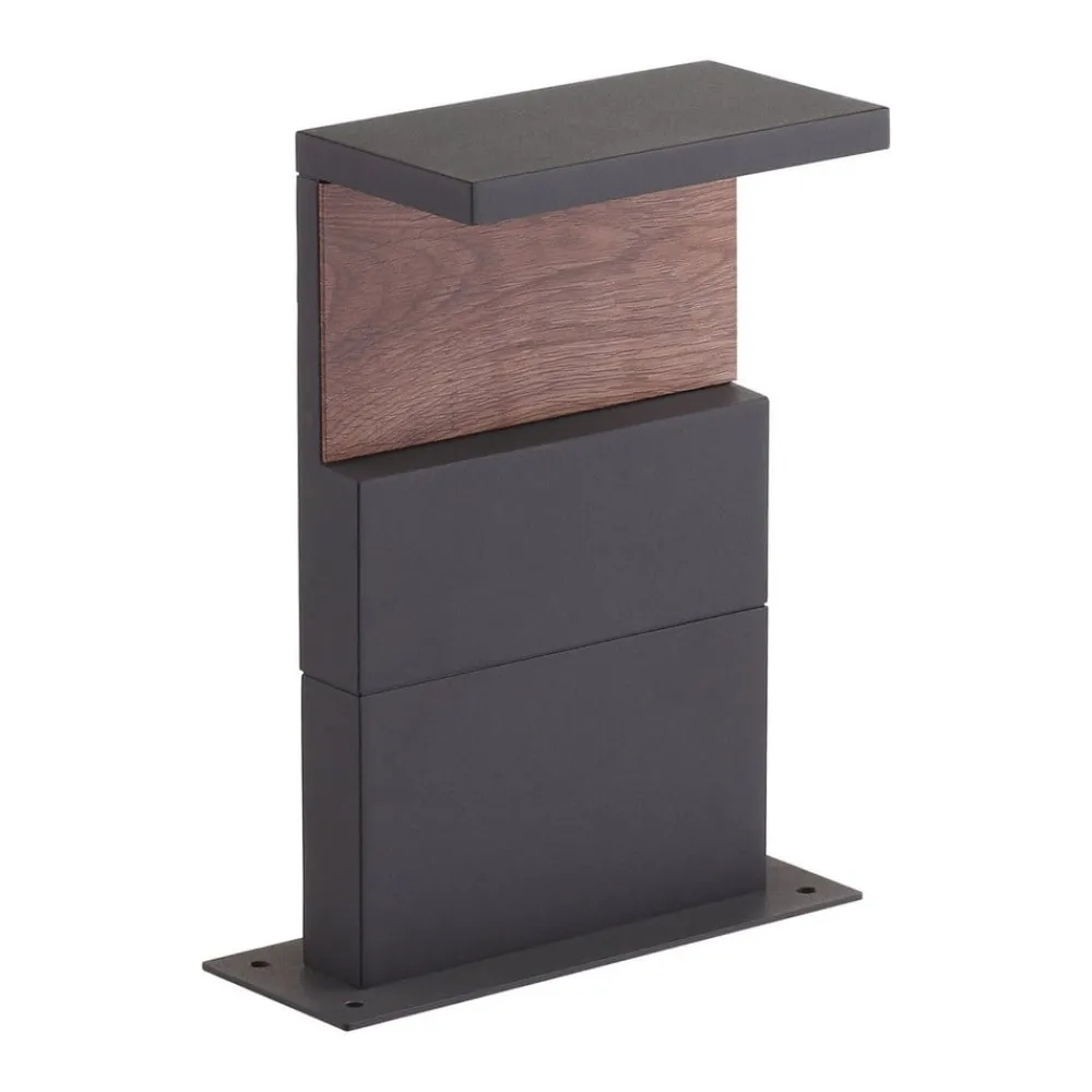Sokkellamper ^ Mantra Iluminación Ruka LED-sokkelampe med træelement, 35 cm