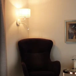 Duolla Væglamper > Rulle væglampe, jute, hvid/beige, læselampe