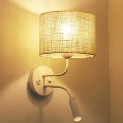 Duolla Væglamper > Rulle væglampe, jute, hvid/beige, læselampe