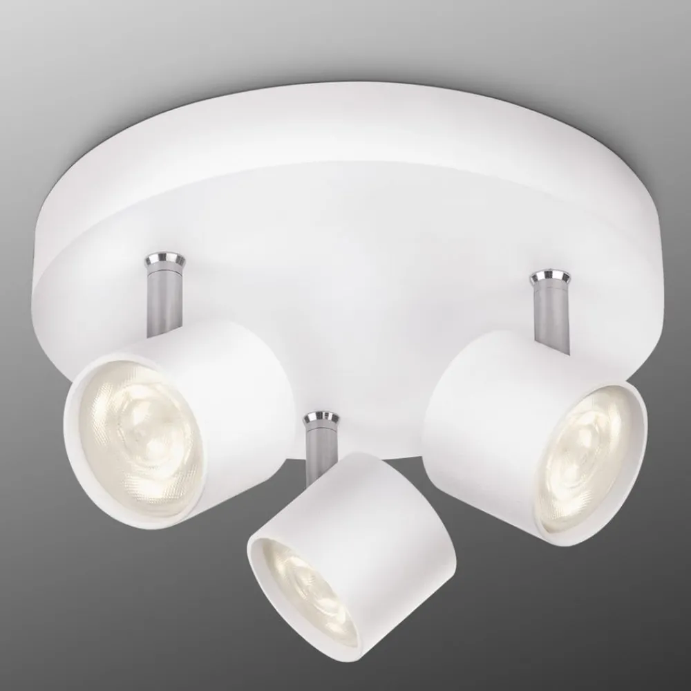 Loftlamper|Spotlights ^ Philips Rund LED loftlampe Star med tre lyskilder, i hvid