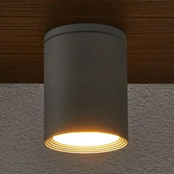 Lucande Terrassebelysning|Udendørs Loftlamper > Rund loftlampe Mianna i sølvgrå