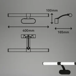 Briloner Væg- Og Spejllamper > Runt LED-væglampe IP44 arm 4.000 K sort