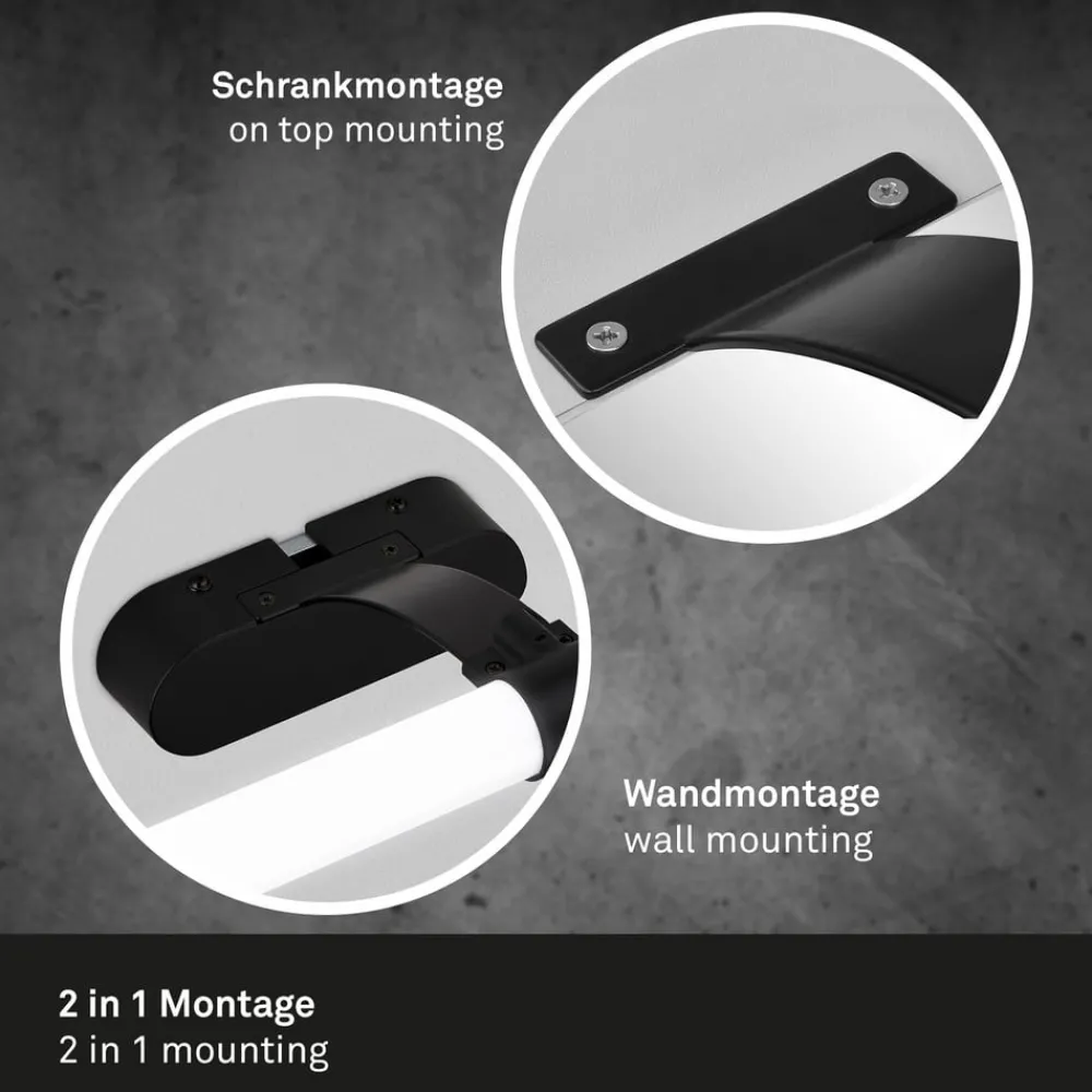 Briloner Væg- Og Spejllamper > Runt LED-væglampe IP44 arm 4.000 K sort