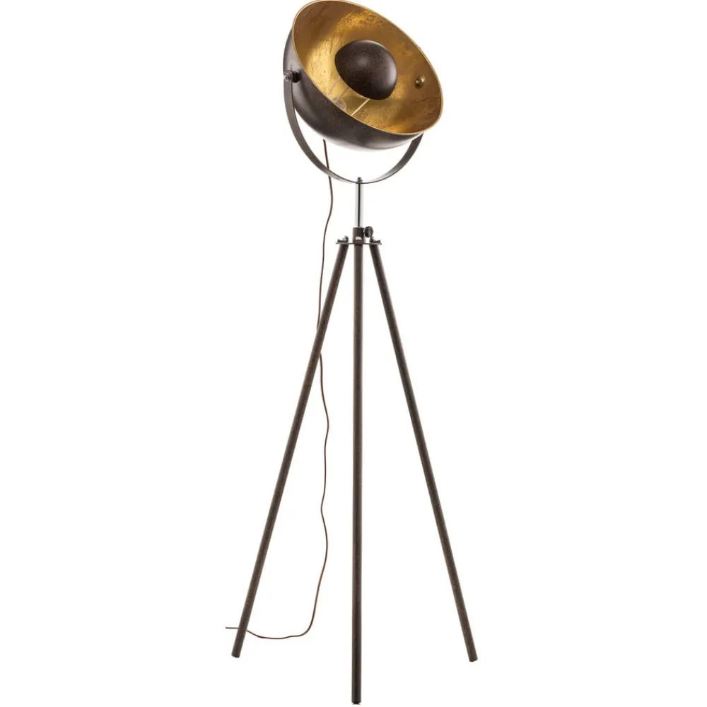 Globo Gulvlamper|Gulvlamper > Rustfarvet trebenet gulvlampe Xirena I