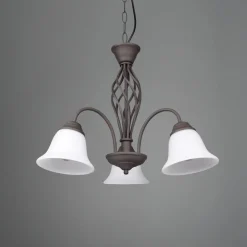 Trio Lighting Pendellamper > Rustica hængelampe, rustfarvet, 3 lyskilder
