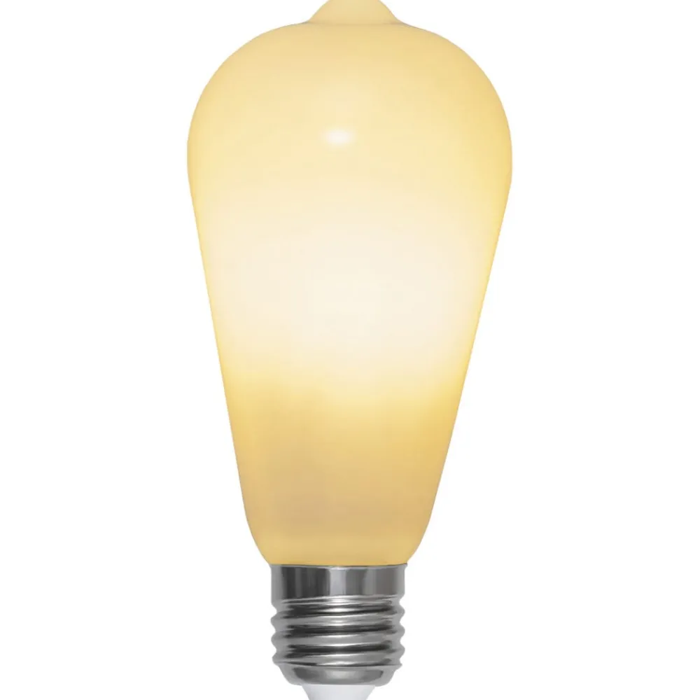 Dæmpbar Led-Pære|Led Pærer ^ STAR TRADING Rustik E27 ST64 LED-pære 6,5W 3-tr.-dæmpning, opal