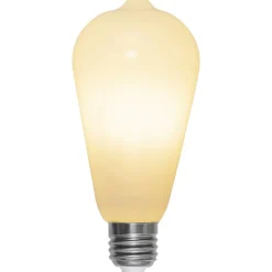 Dæmpbar Led-Pære|Led Pærer ^ STAR TRADING Rustik E27 ST64 LED-pære 6,5W 3-tr.-dæmpning, opal