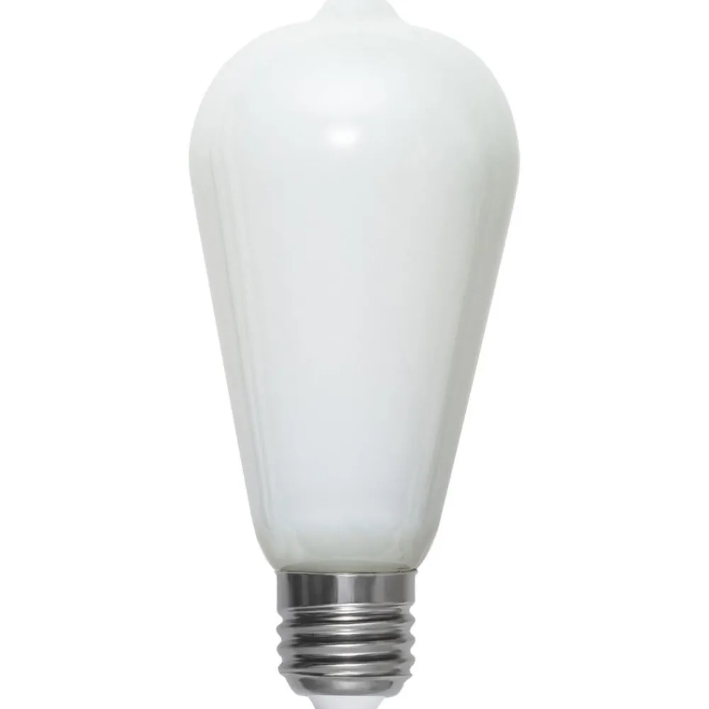 Dæmpbar Led-Pære|Led Pærer ^ STAR TRADING Rustik E27 ST64 LED-pære 6,5W 3-tr.-dæmpning, opal
