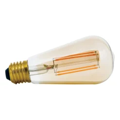 Dæmpbar Led-Pære|Filament Pære ^ ORION Rustik LED-pære E27 ST64 6W ravgul 2.200 K dæmpes
