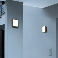Udendørs Loftlamper ^ RZB HB 107 udendørs LED-væglampe kvadrat, frontal