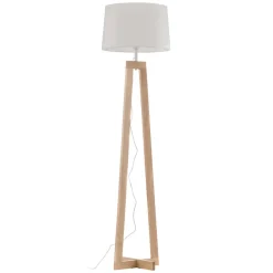 Gang|Gulvlamper ^ Aluminor Sacha LS gulvlampe af træ og stof, hvid
