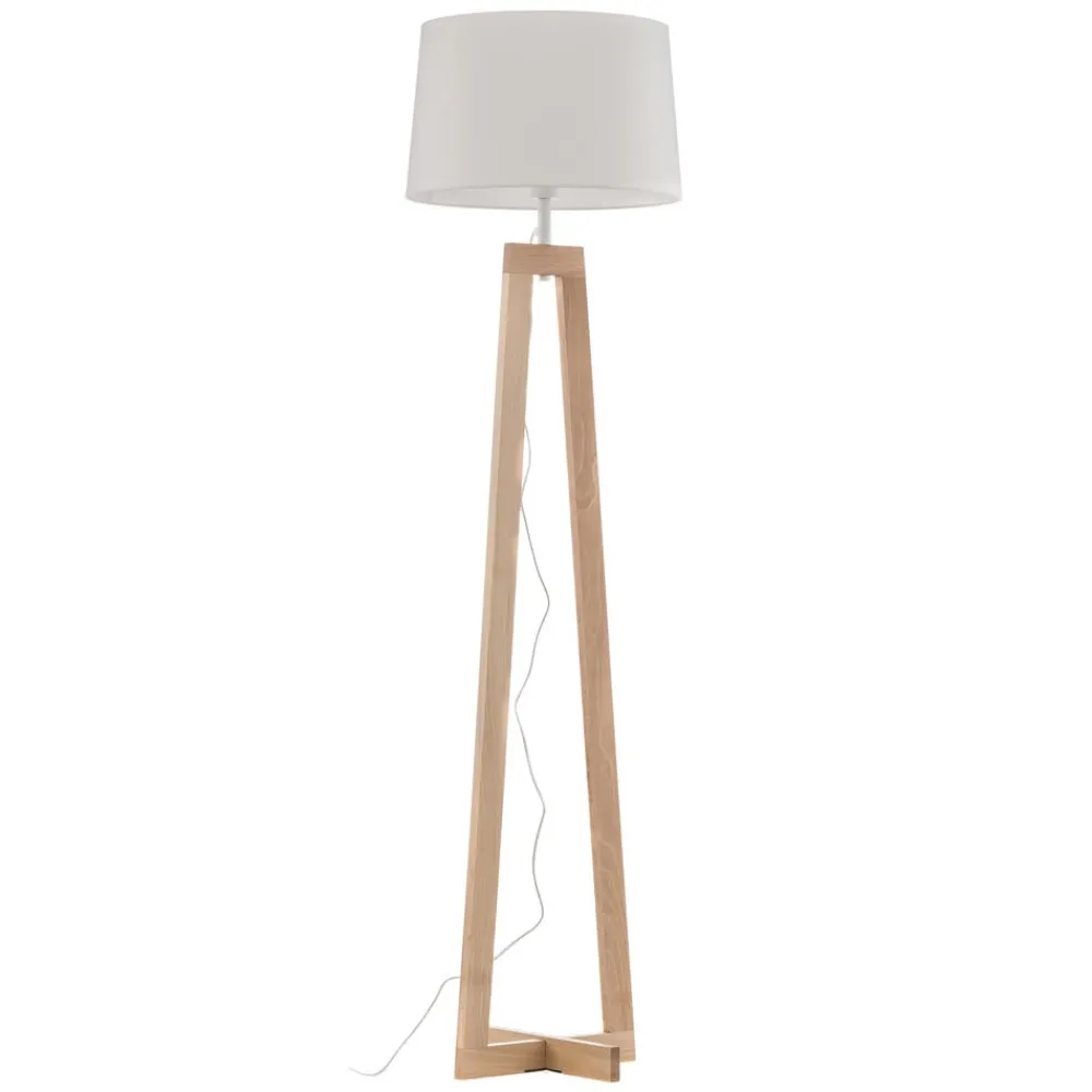 Gang|Gulvlamper ^ Aluminor Sacha LS gulvlampe af træ og stof, hvid