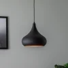 Opviq Pendellamper|Pendellamper > Saglam 3774 hængelampe 1 lyskilde Ø30cm sort/guld
