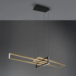 Trio Lighting Pendellamper|Pendellamper > Salinas hængelampe, messingfarvet, metal, 110 cm lang