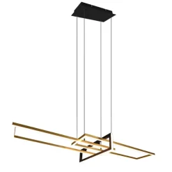 Trio Lighting Pendellamper|Pendellamper > Salinas hængelampe, messingfarvet, metal, 110 cm lang