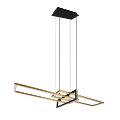 Trio Lighting Pendellamper|Pendellamper > Salinas hængelampe, messingfarvet, metal, 110 cm lang