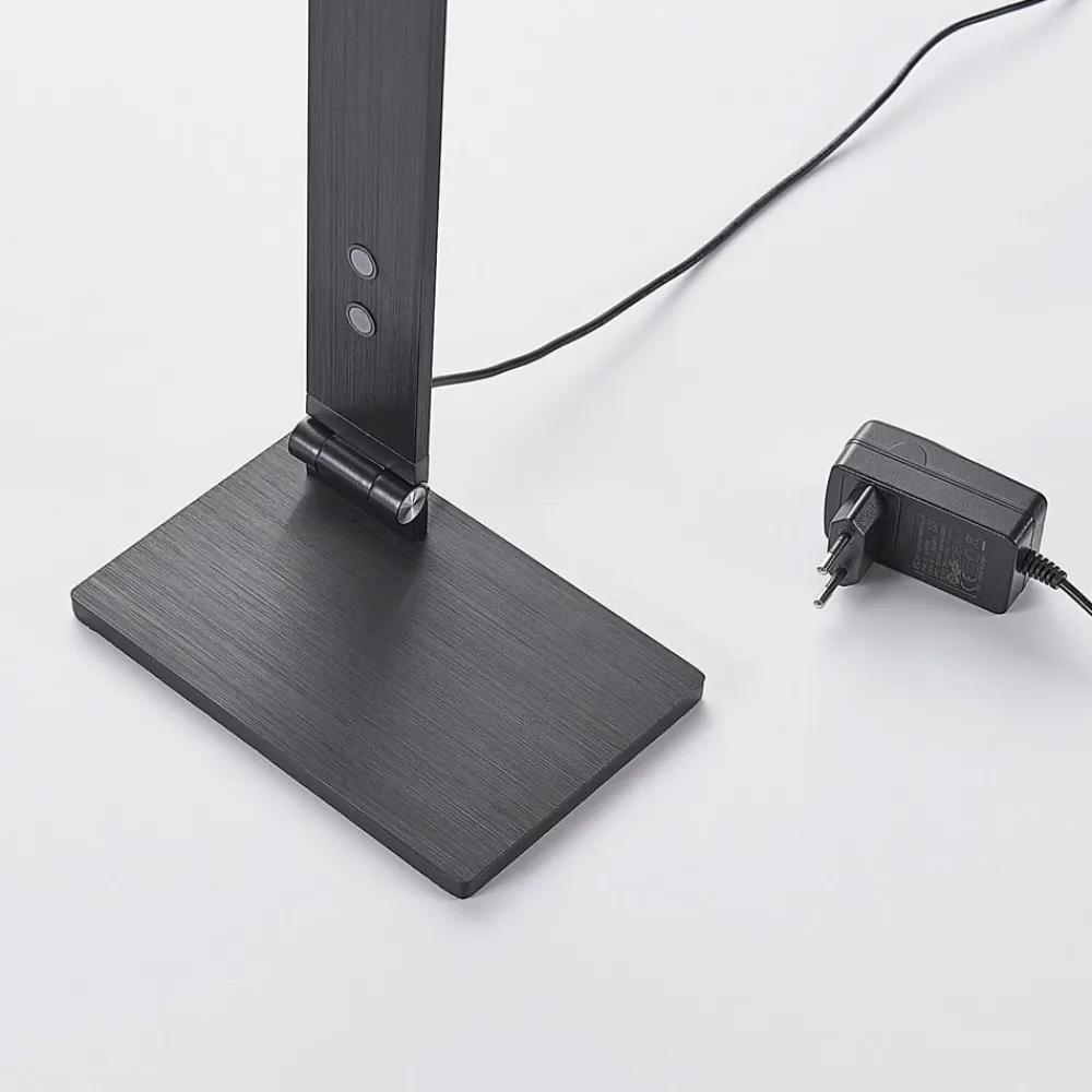 Arbejdsrum/Kontor|Bordlamper ^ Lucande Salome - dæmpbar LED skrivebordlampe, sort