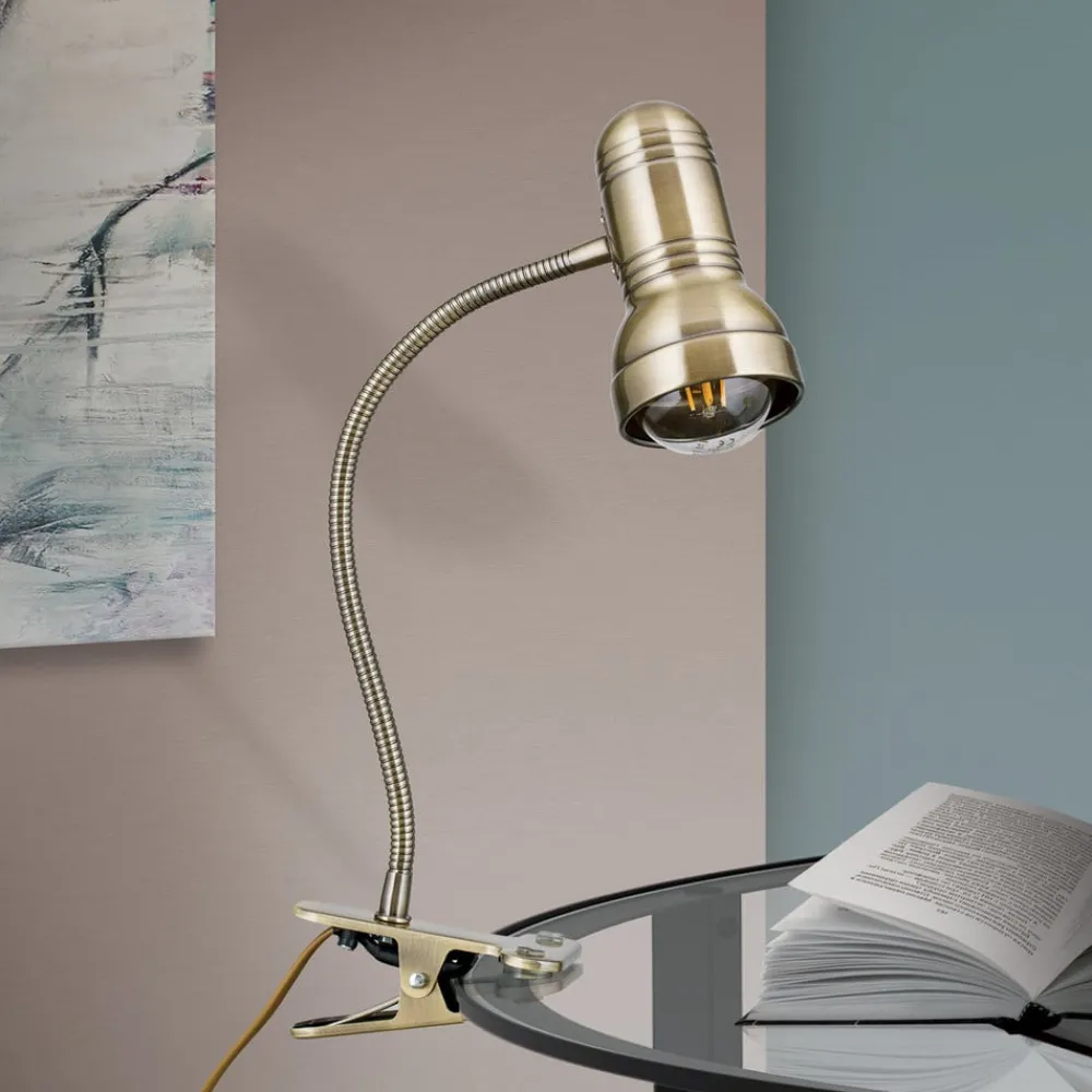ORION Arbejdsrum/Kontor|Bordlamper > Samala klemlampe patina
