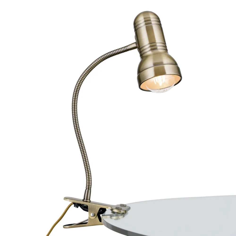ORION Arbejdsrum/Kontor|Bordlamper > Samala klemlampe patina