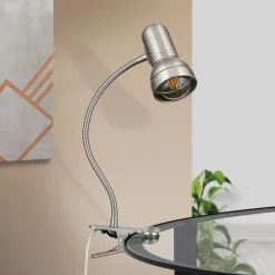 Arbejdsrum/Kontor ^ ORION Samala klemlampe satin