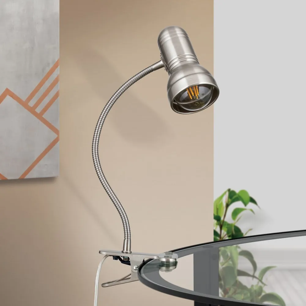 Arbejdsrum/Kontor ^ ORION Samala klemlampe satin