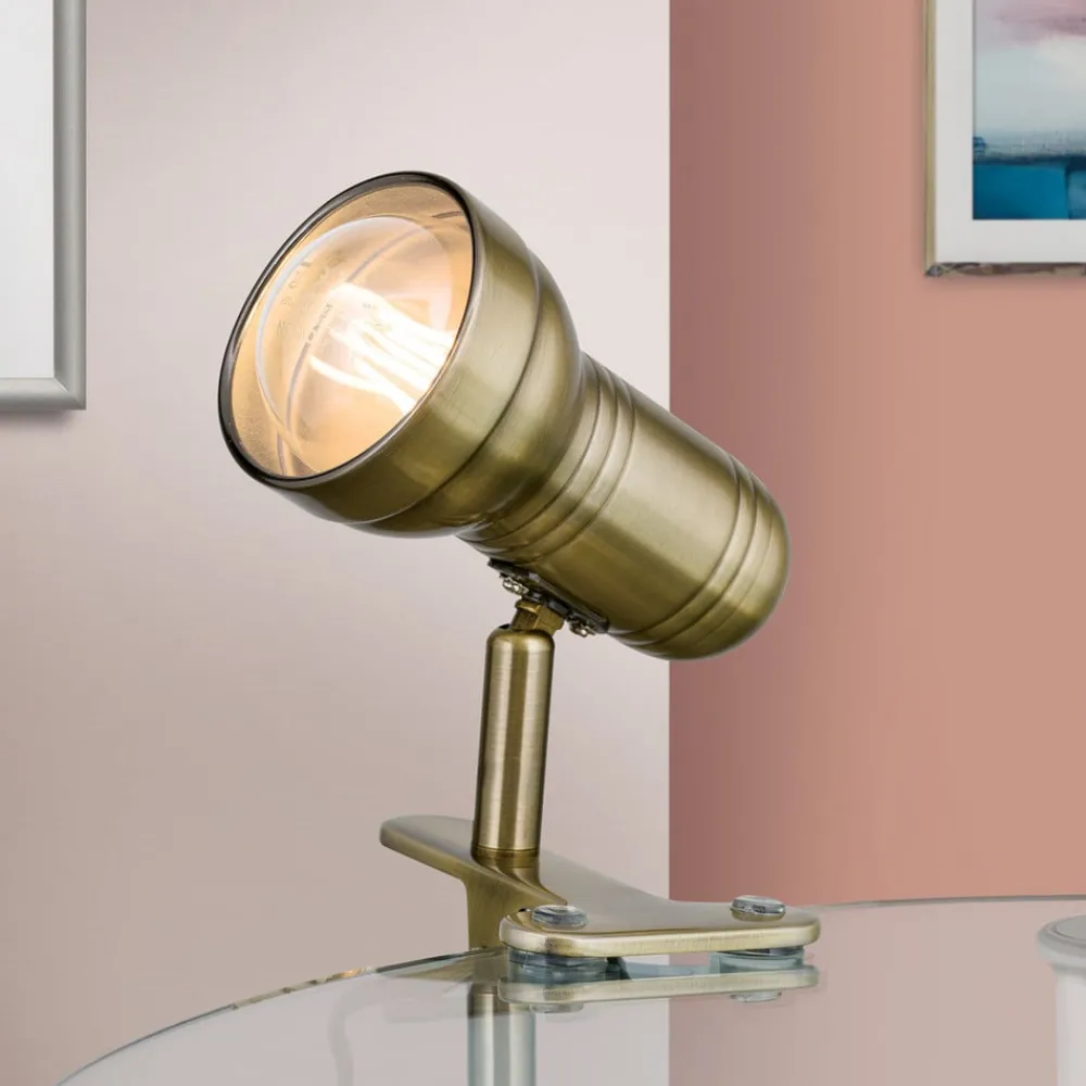 Bordlamper ^ ORION Samal klemlampe i patina