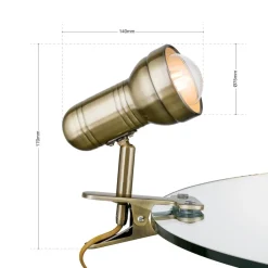 Bordlamper ^ ORION Samal klemlampe i patina