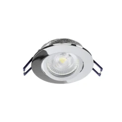 Indbygningsspots ^ Deko-Light Samsola forsænket loftlampe, skinnende sølv, Ø 8 cm, metal