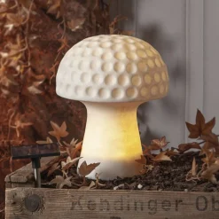 STAR TRADING Julefigurer Udendørs|Solcellelamper > Sandy LED-solcellelampe, 24 cm, hvid, plast, svampeform
