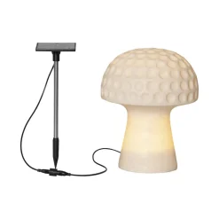 STAR TRADING Julefigurer Udendørs|Solcellelamper > Sandy LED-solcellelampe, 24 cm, hvid, plast, svampeform