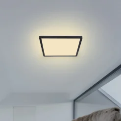Loftlamper|Loftlamper ^ Globo Sapana LED-loftlampe, kantet, kan dæmpes, sort