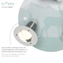 Elobra Loftlamper > Scandi forest loftlampe, mintgrøn, Ø 29 cm, 3 lyskilder, E14