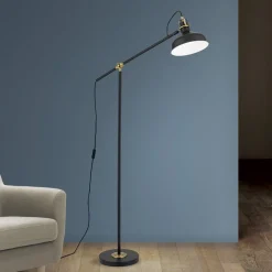 ORION Gulvlamper|Gulvlamper > Schiller gulvlampe, sort, metal, 153 cm, justerbar